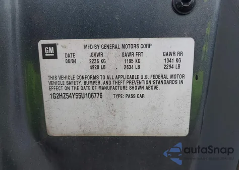 2005 Pontiac Bonneville Gxp из США, поврежденный, VIN 1G2HZ54Y55U106776